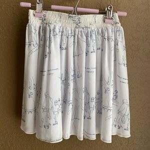 American Apparel White/cream Skating Scene Skirt